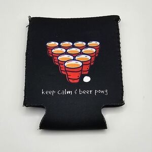 NWOT Keep Calm & Beer Pong Beer Coozie Koozie Cold Beer